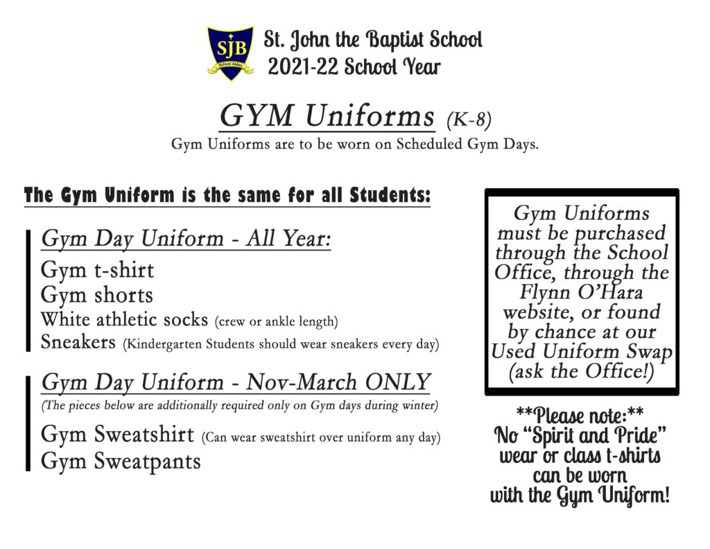 SJS GYM Uniforms Graphic 21 22