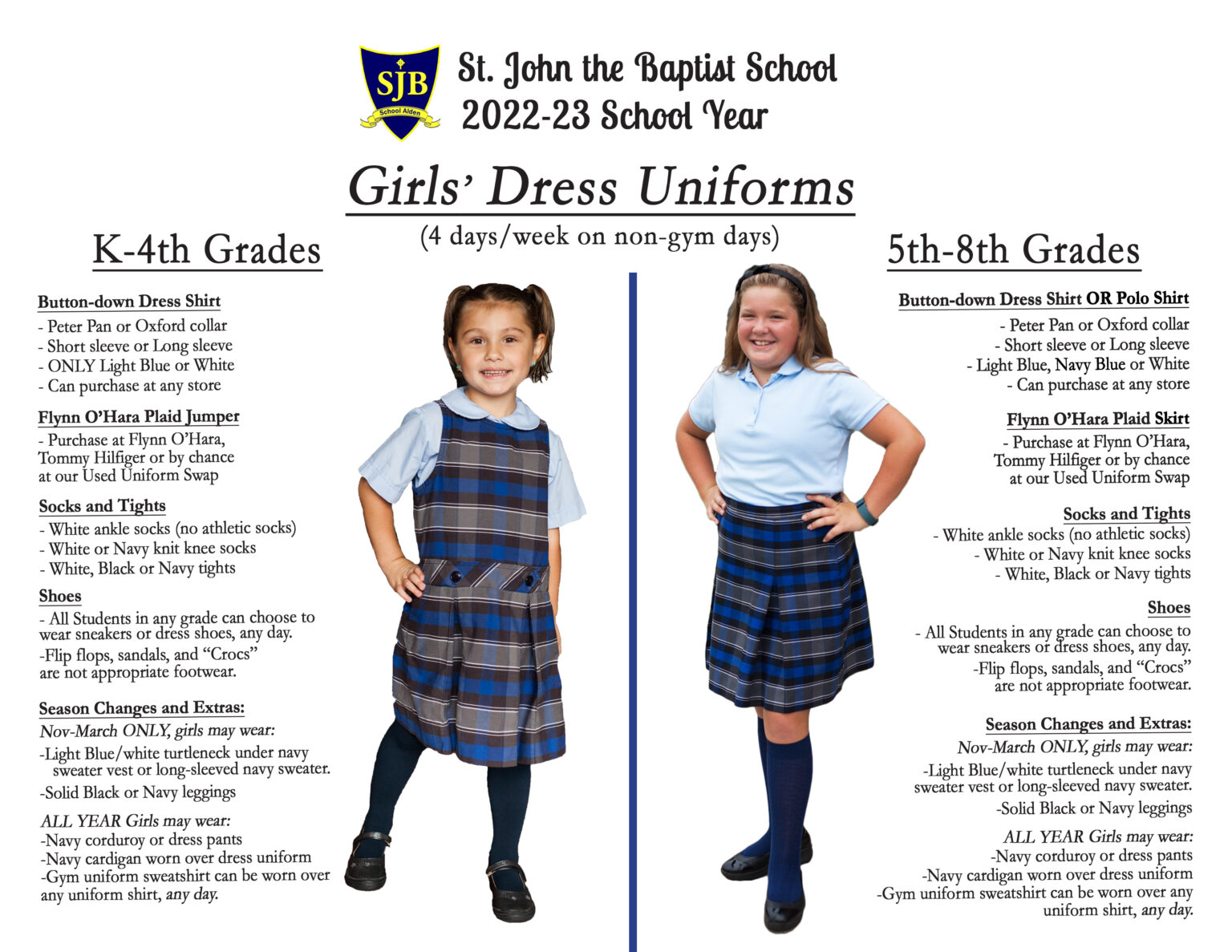 UNIFORMS – St. John The Baptist School in Alden, NY